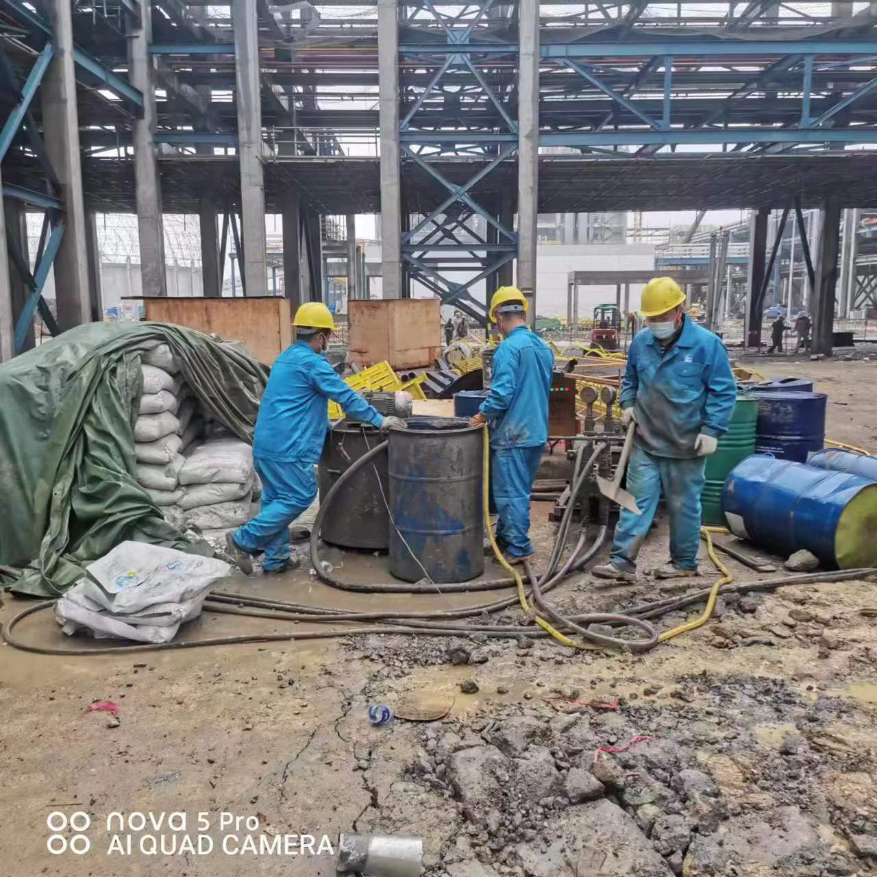 岳塘设备基础下沉沉降注浆加固施工